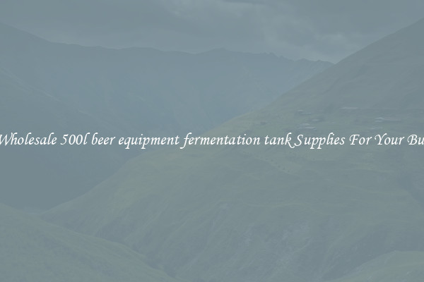 Buy Wholesale 500l beer equipment fermentation tank Supplies For Your Business
