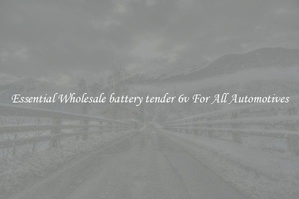 Essential Wholesale battery tender 6v For All Automotives