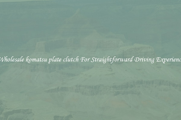Wholesale komatsu plate clutch For Straightforward Driving Experience