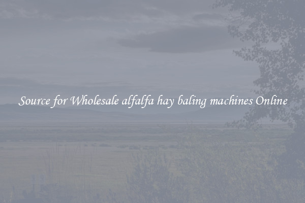 Source for Wholesale alfalfa hay baling machines Online