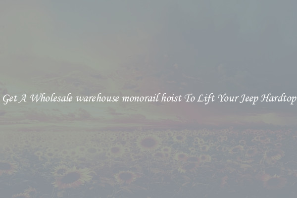 Get A Wholesale warehouse monorail hoist To Lift Your Jeep Hardtop